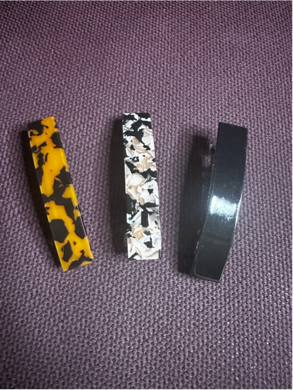 Black White Tortoise Hair Clip Set